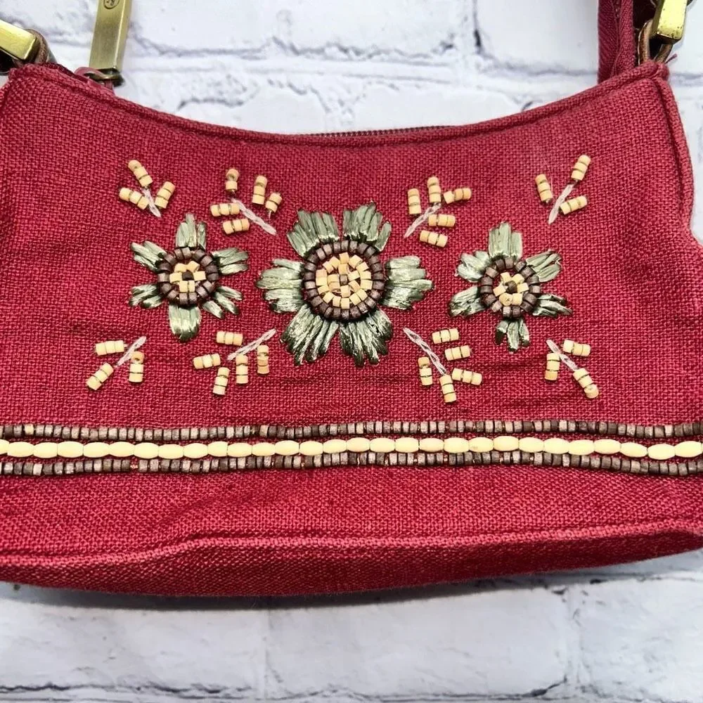 NWOT Women’s Johnnie & Frankie Boho Embroidered Beaded Handbag Purse